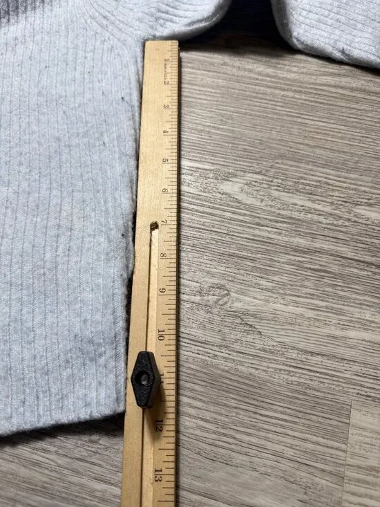 H&M Cozy Blue Ribbed Oversized Turtleneck Sweater Pearl Core Coastal Grandma Chi - Picture 7 of 9